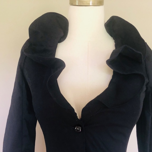 Jacket Dress Black Medium WEISSMAN COSTUMES Big V Neck Ruffle Collar - Picture 4 of 6